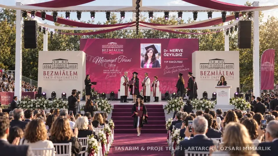 Bezmialem Vakıf Üniversitesi Mezuniyet Sahnesi